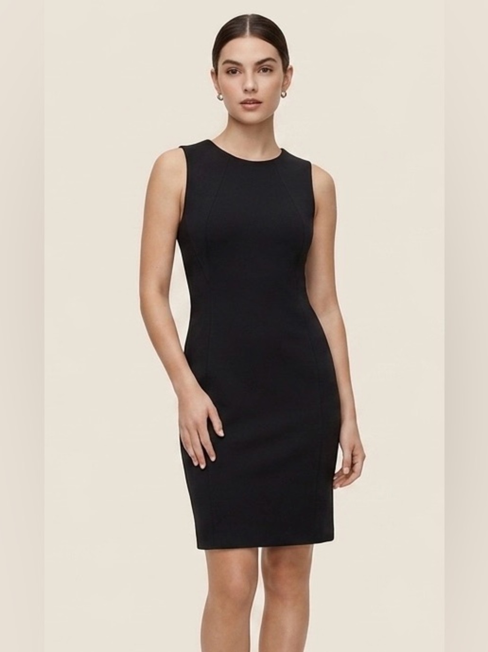 Babaton by Aritzia Miguel Black Sleeveless Ponte Sheath Dress Size 0